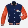 Denver Broncos Varsity Blue & Orange Jacket Front Image