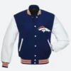 Denver Broncos Varsity Blue & White Jacket Front Image