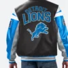 Detroit Lions G III Sports Carl Banks Leather Bomber Jacket Back Image