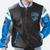 Detroit Lions G III Sports Carl Banks Leather Bomber Jacket Front Image