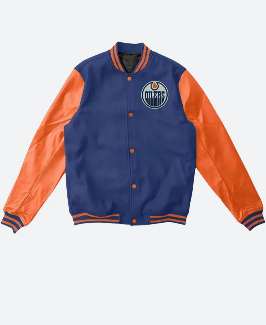 Edmonton Oilers Varsity Jacket Front Image