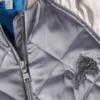 Erin Andrews Detroit Lions Grey Quilted Jacket Zipper Image