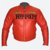 Ferrari Racing Leather Jacket Front Image