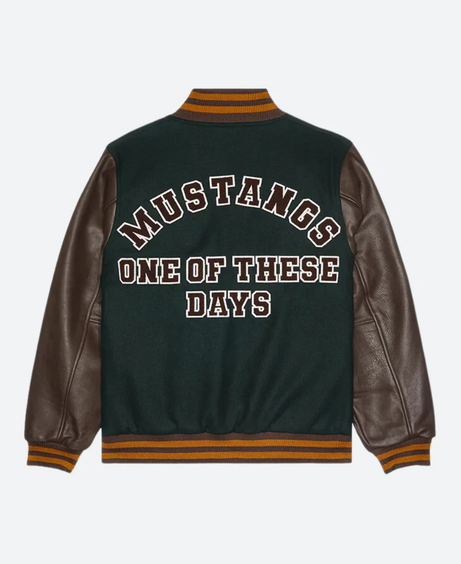 Ford Mustang Varsity Leather Jacket Back Image