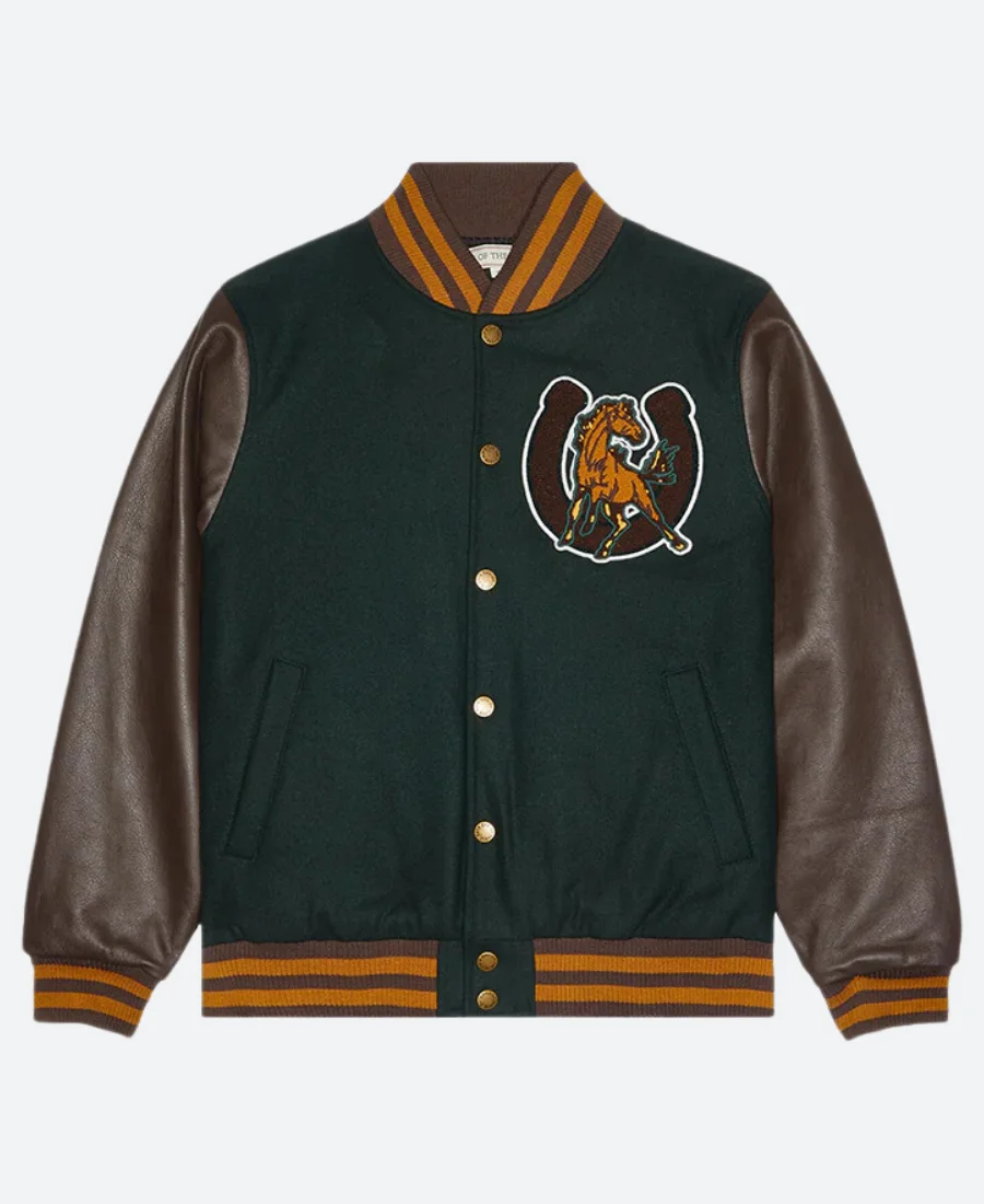 Ford Mustang Varsity Leather Jacket Front Image