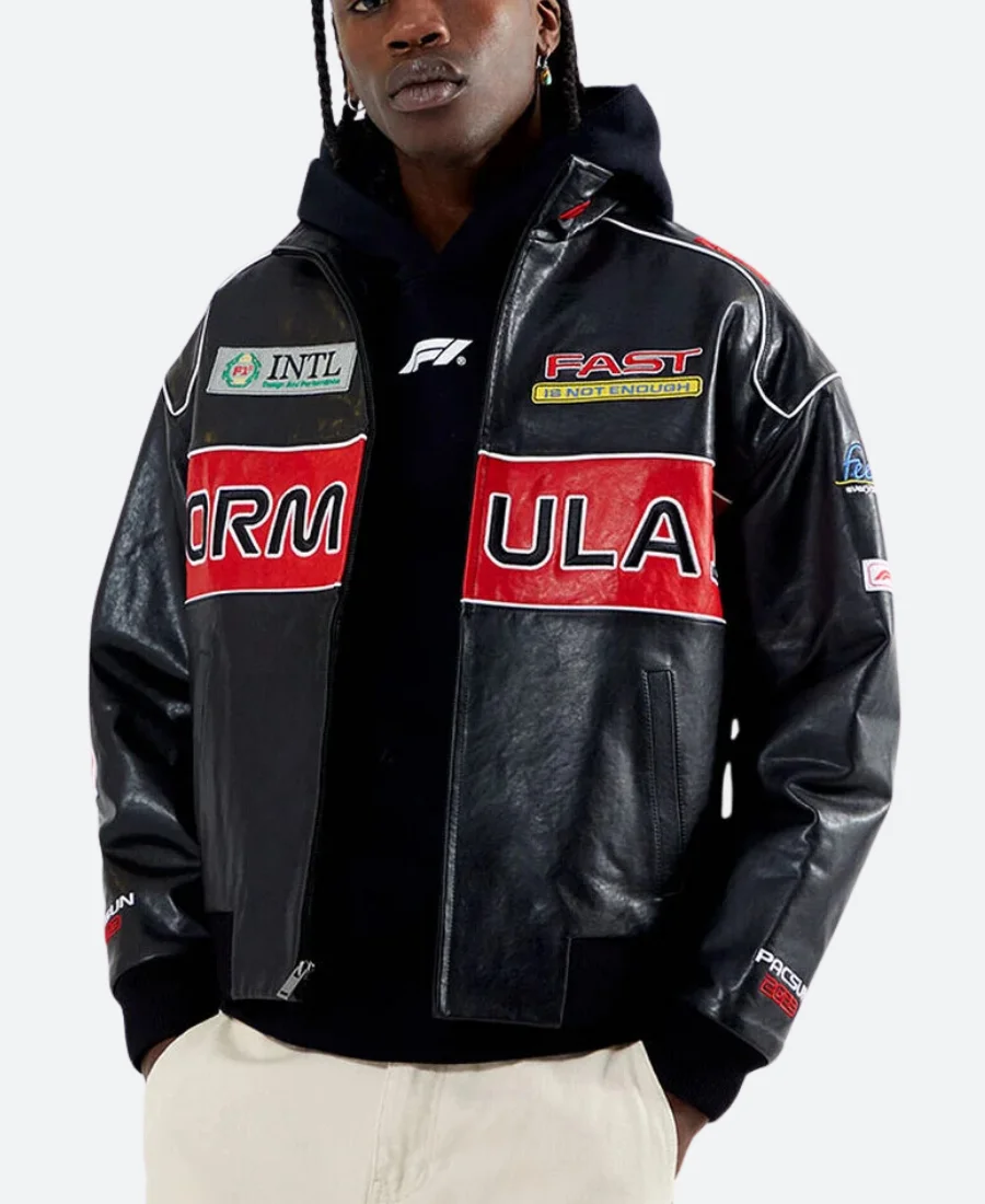 Formula 1 Pole Position Leather Jacket Front Image