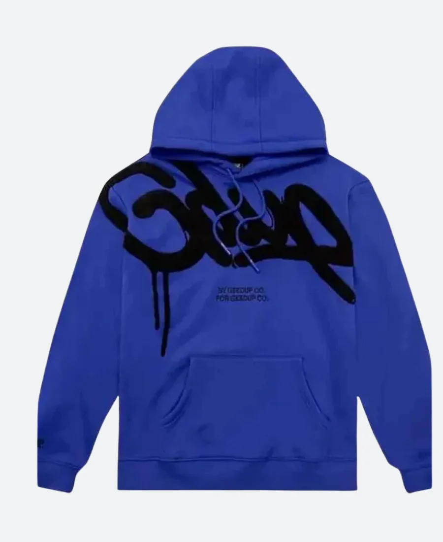 Geedup Red Hoodie Blue Front Image