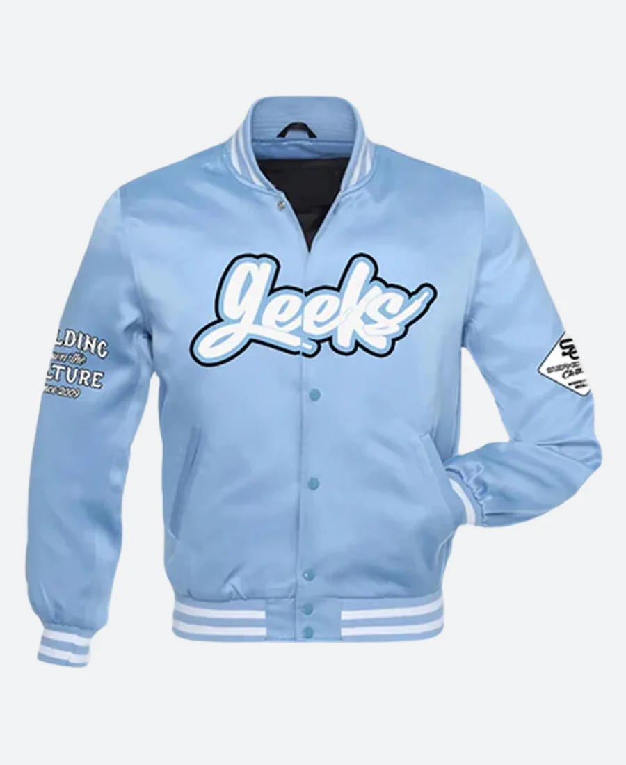 Geeks Retro University Varsity Jacket Front Image