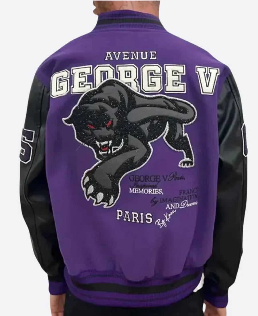 George Vs Panther Varsity Jacket Back Image