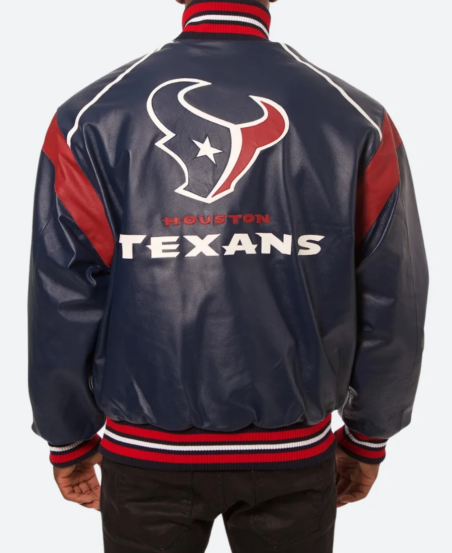 Houston Texans Leather Jacket Back Image