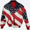 Jessie G American Flag Leather Jacket Front Image