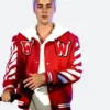 Justin Bieber Red Varsity Jacket