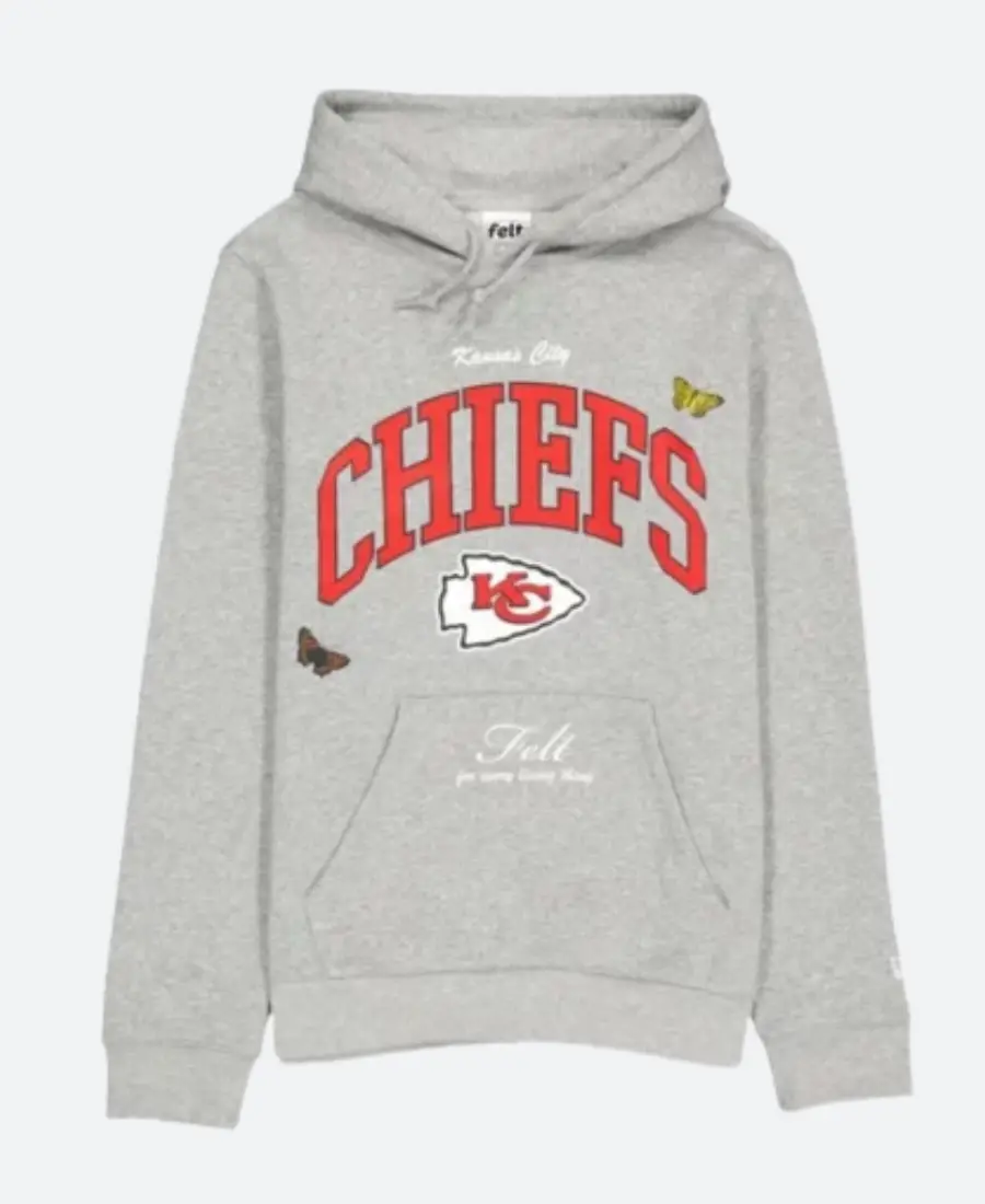 Kansas City Chiefs FELT Grey Hoodie