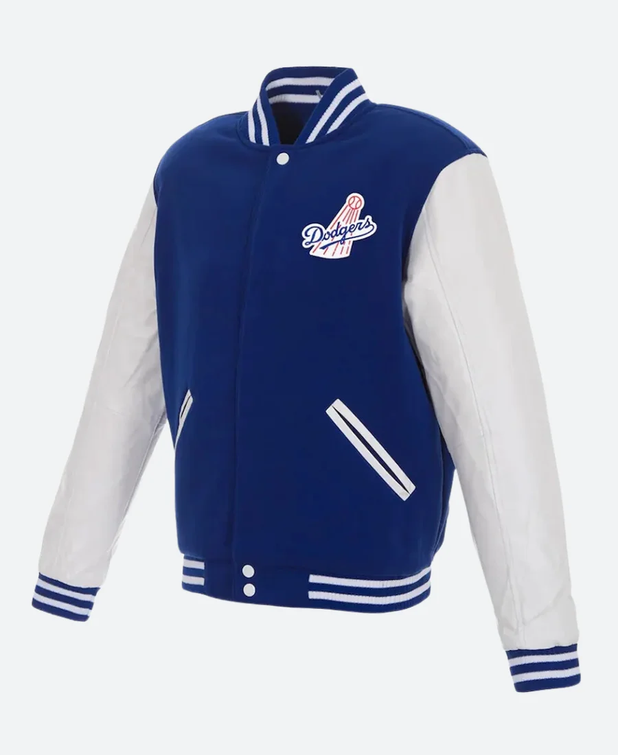 LA Dodgers Two Tone Varsity Jacket Front Image