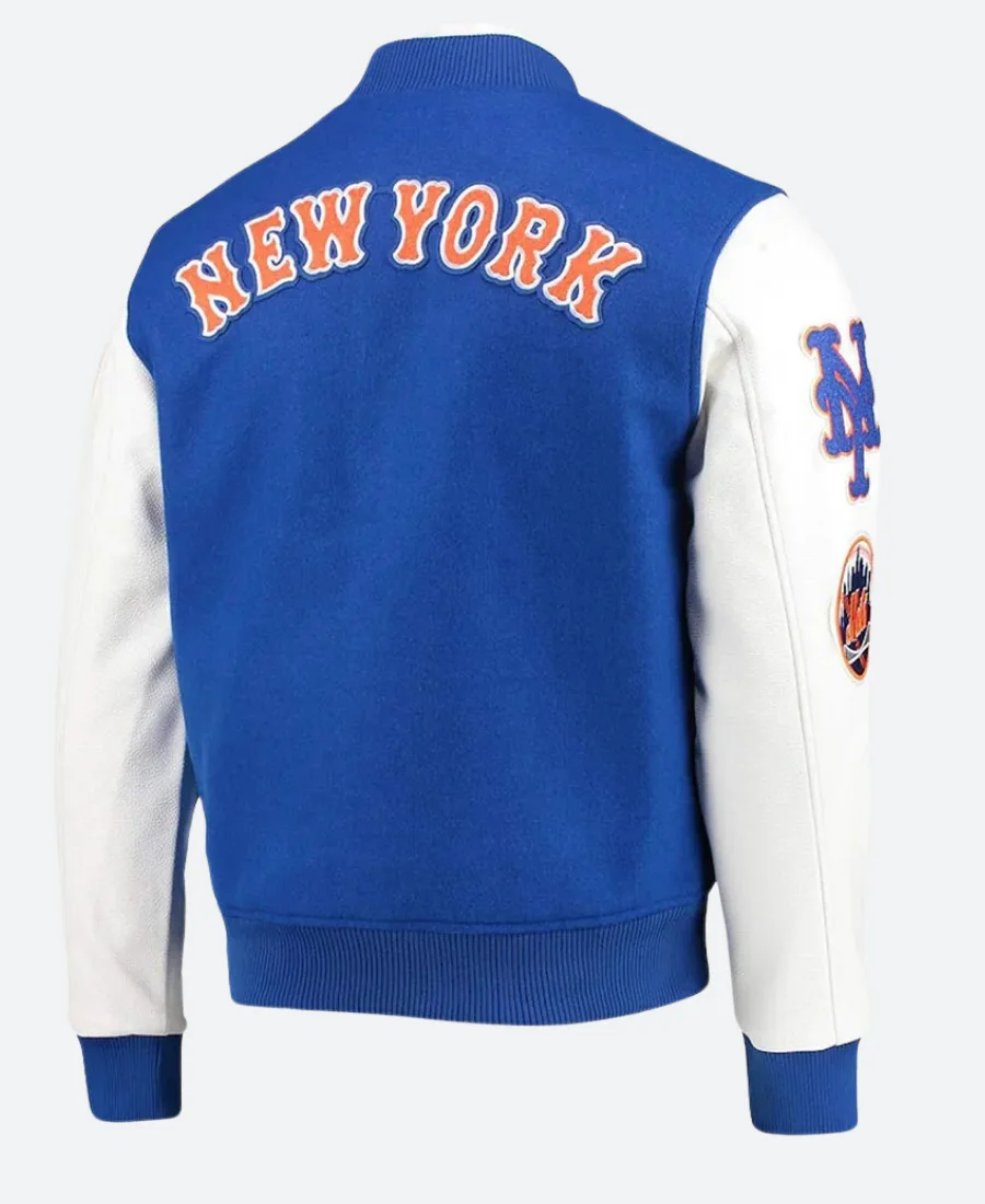 New York Mets Letterman Varsity Jacket Back Image