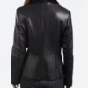 Night Out in Los Angeles Hailey Bieber Leather Jacket Back Image