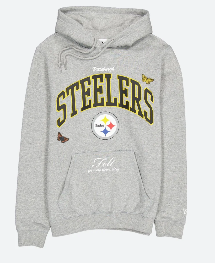 Pittsburgh Steelers Felt Hoodie Front Image