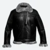 RAF Shearling Leather Aviator Jacket Front Image