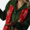 Snowy With A Chance Of Christmas Gwen Marley Long Coat Close Up Image