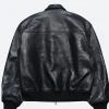 Stussy Flight Leather Jacket Back image