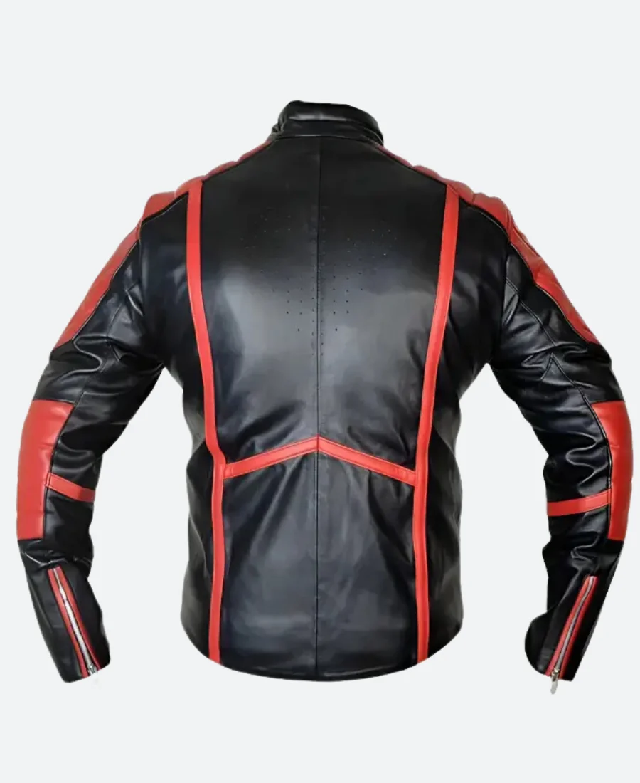 Super Man Leather Jacket Back Image