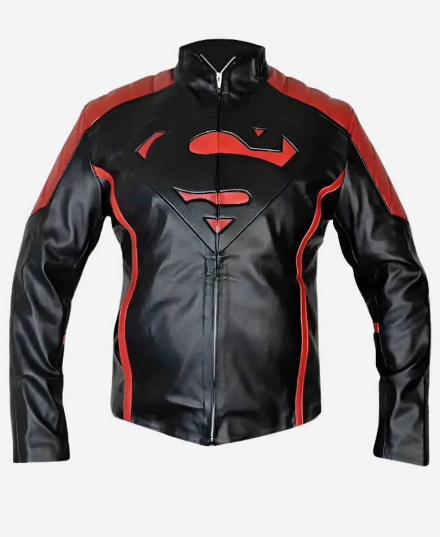 Super Man Leather Jacket Front Image