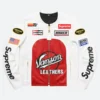 Supreme Vanson Leather Star White Jacket Front Image