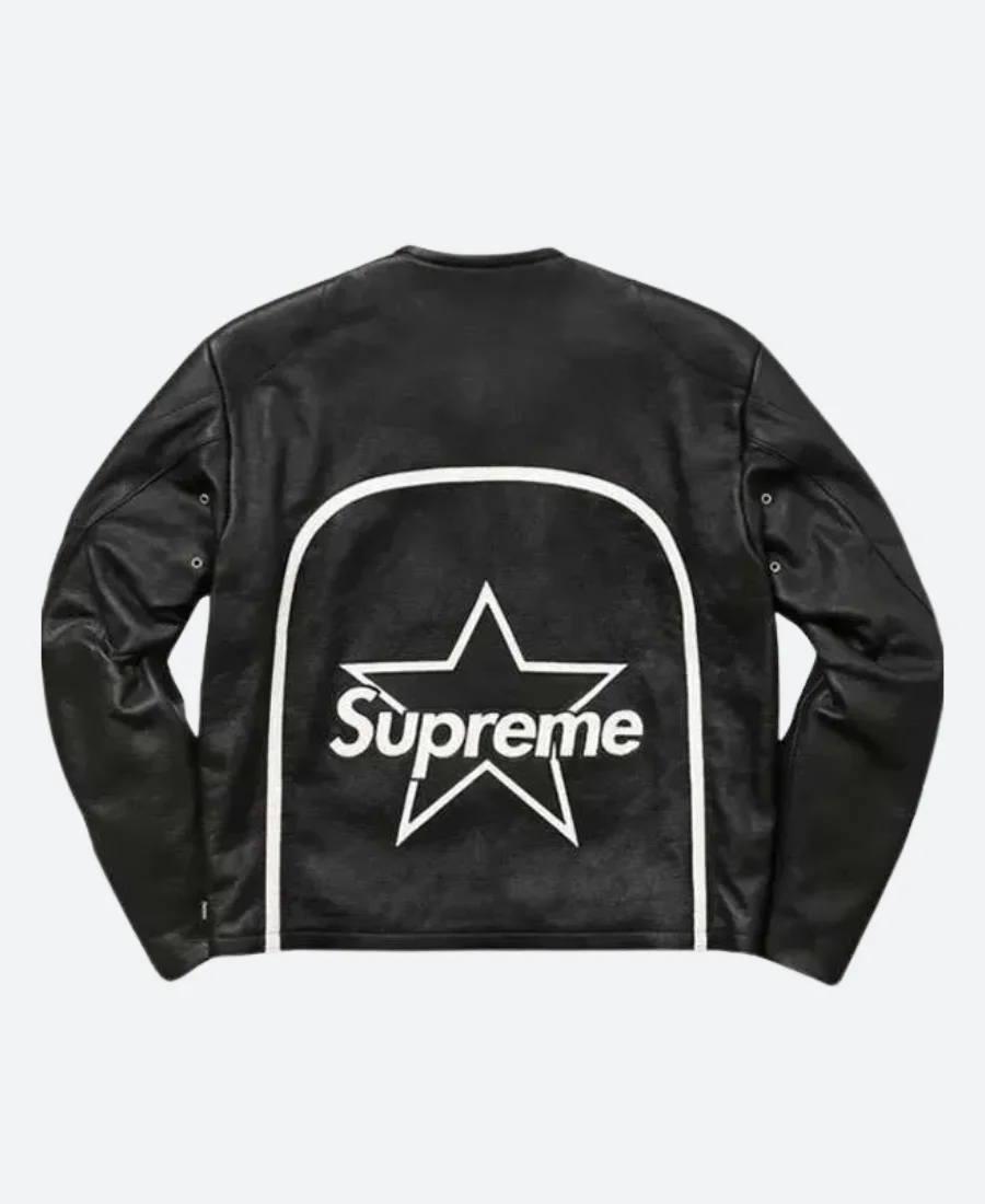 Supreme Vanson Leather Star Black Jacket Back Image