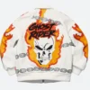 Supreme Vanson X Ghost Rider Leather Jacket White Back Image