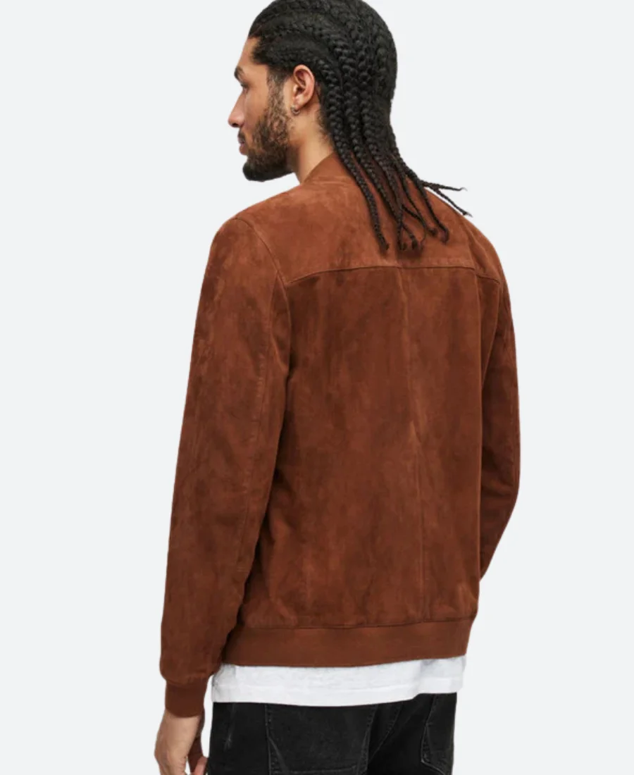 The Night Agent Peter Sutherland Suede Leather Jacket Back Image