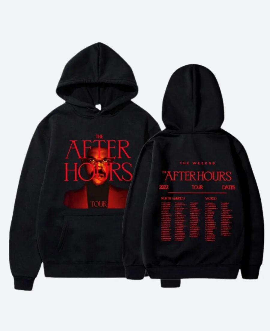 The Weeknd After Hours Black Hoodie Front & Back Image