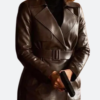 Canary Black Avery Graves Leather Coat Front Image