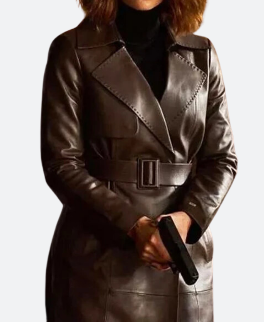 Canary Black Avery Graves Leather Coat Front Image