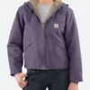 Carhartt Zipper Hooded Purple Jacket Front Image