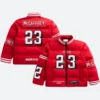 Christian McCaffrey SF 49ers Off Season Puffer JacketFront & Bacak Image