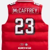 Christian McCaffrey SF 49ers Off Season Puffer Vest Back image