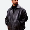 Drake Warriors Game Leather Jacket Front Image