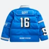 Jared Goff Detroit Lions Off Season Puffer Jacket Back Image