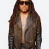 Jay Z LV Leather Jacket Front Image