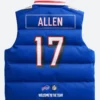 Josh Allen Buffalo Bills Off Season Puffer Vest Back Image