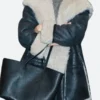 Katie Holmes Shearling Leather Trench Coat