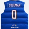 Keon Coleman Buffalo Bills Off Season Puffer Vest Back Image