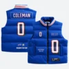 Keon Coleman Buffalo Bills Off Season Puffer Vest Front & Back Image