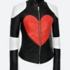 Kylie Minogue Red Heart Quilted Leather Jacket