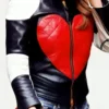 Kylie Minogue Red Heart Quilted Leather Jacket (2)