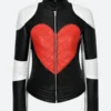 Kylie Minogue Red Heart Quilted Leather Jacket Front Image