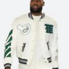 Lebron James Off White Kings Varsity Jacket Front Image