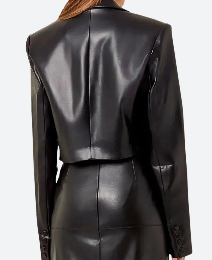 Once Upon a Time S05 Regina Mills Leather Jacket Back Image