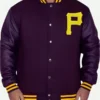 Pittsburgh Pirates Letterman Varsity Jacket Purple Front image