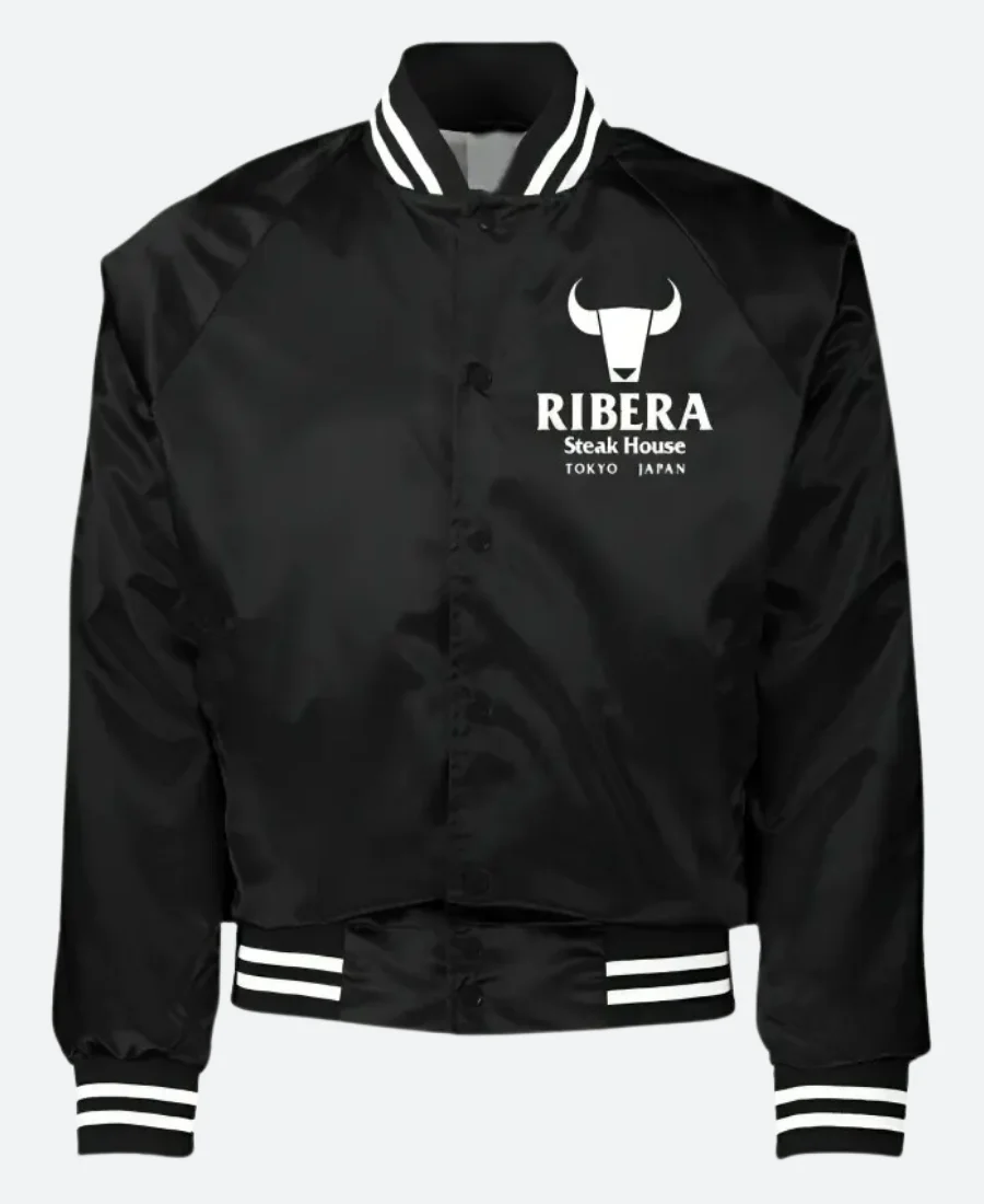 Ribera Steakhouse Tokyo Japan Varsity Jacket Black Front Image